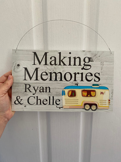 Caravan Vintage Retro Personalised Custom Camp Sign | Acrylic | Aussie Made