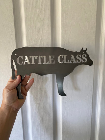Custom Cow Sign - Personalised Rusty Metal Steel Sign - Australian Made