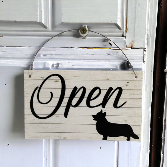 Corgi Open Closed Business Shop Cafe Dog Hanging - The Renmy Store Homewares & Gifts 