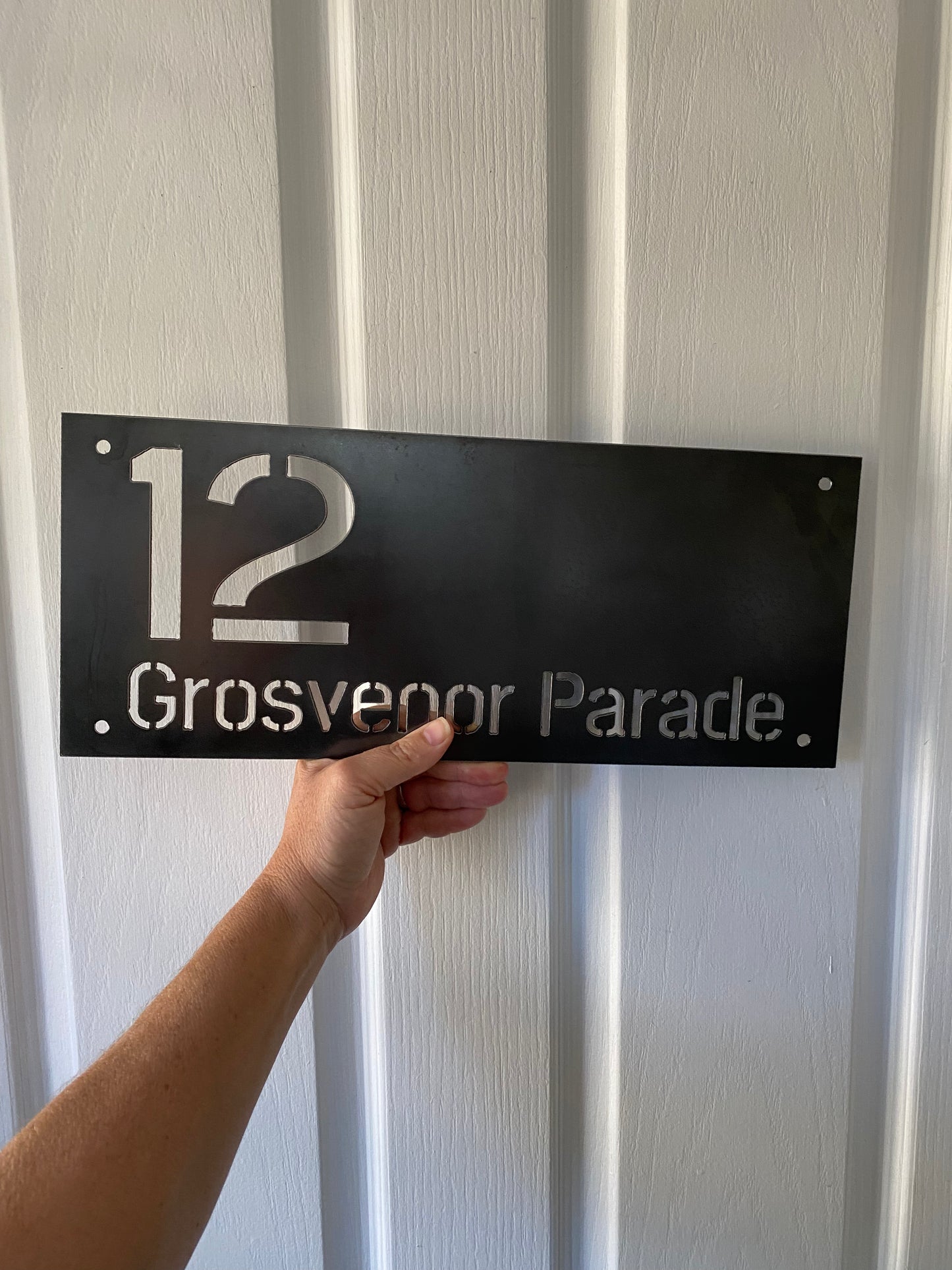 Custom House Number Address Sign - Personalised Rusty Metal Steel Sign - Australian Made