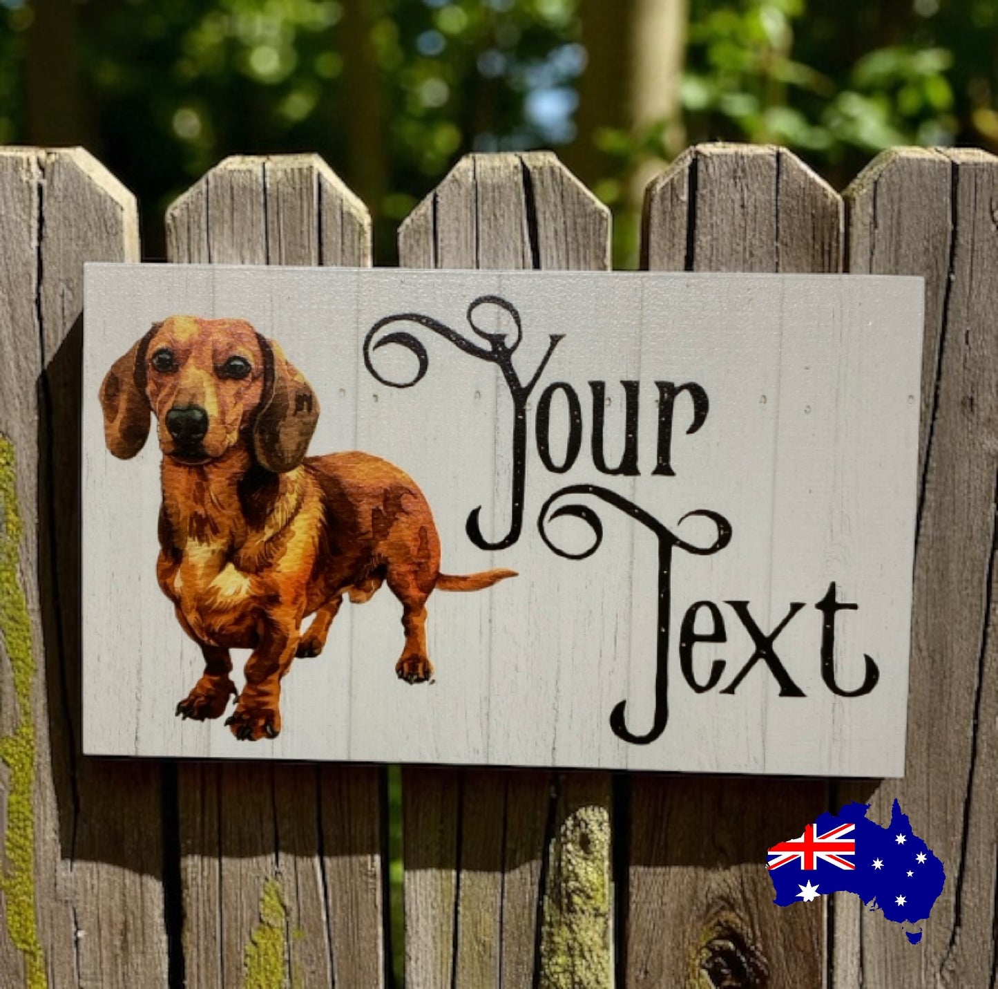 Dachshund Brown Tan Dog Personalised Custom Sign