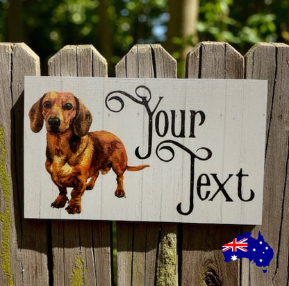 Dachshund Brown Tan Dog Personalised Custom Sign