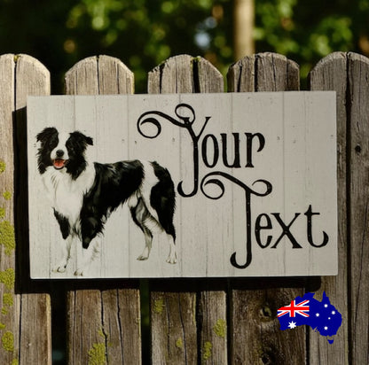 Border Collie Dog Personalised Custom Sign