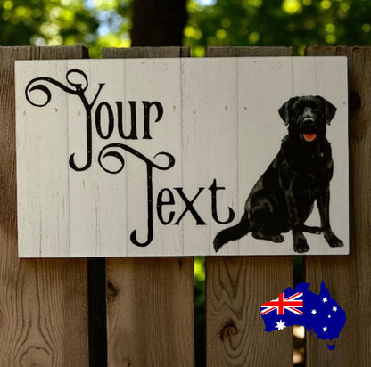 Labrador Black Dog Personalised Custom Sign