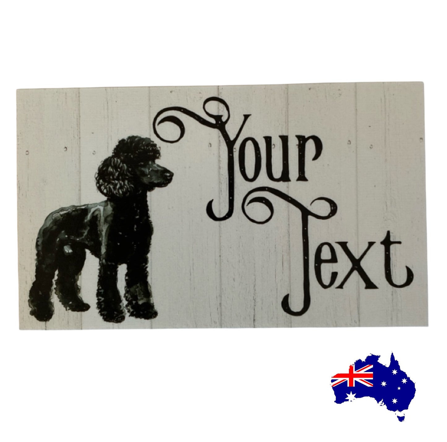 Poodle Black Dog Personalised Custom Sign