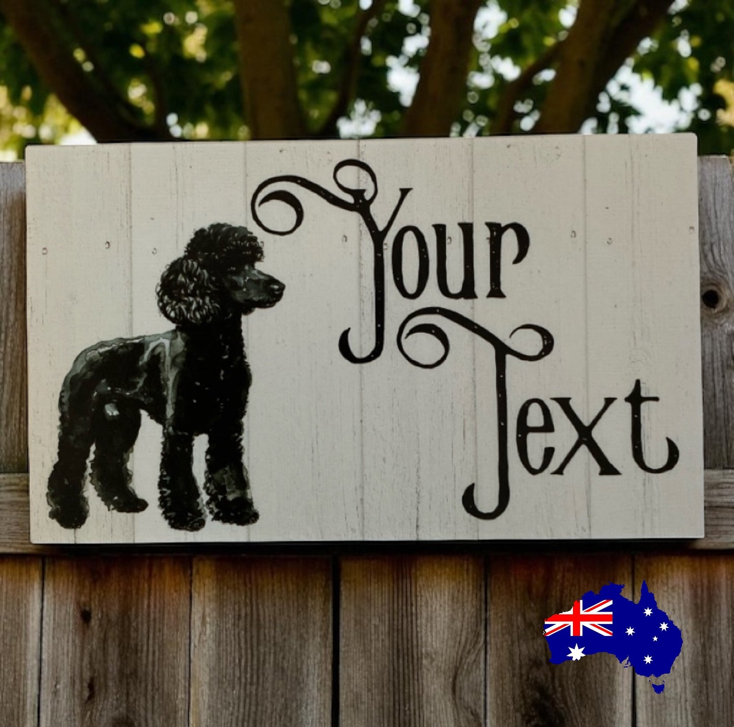 Poodle Black Dog Personalised Custom Sign