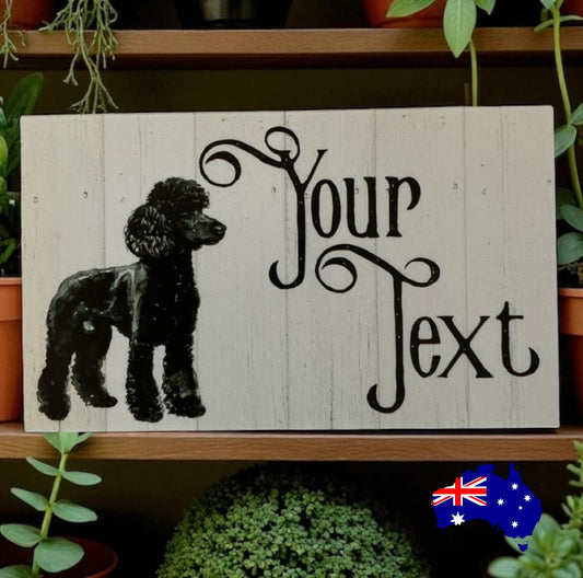 Poodle Black Dog Personalised Custom Sign