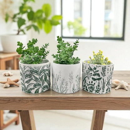 Planter Pot Natural Leaf Set of 3