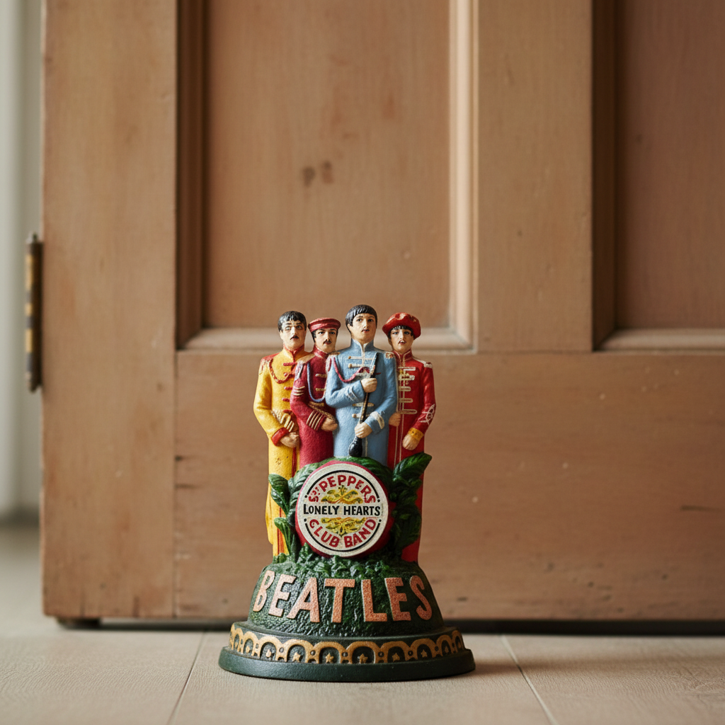 Beatles Music Vintage Cast Iron Door Stop 36cm x 26cm | Retro Decor