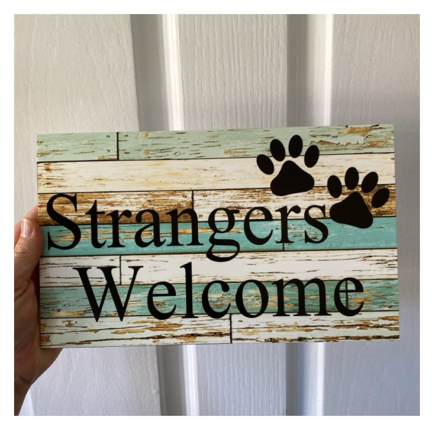 Dog Cat Paws Pet Blue Custom Sign