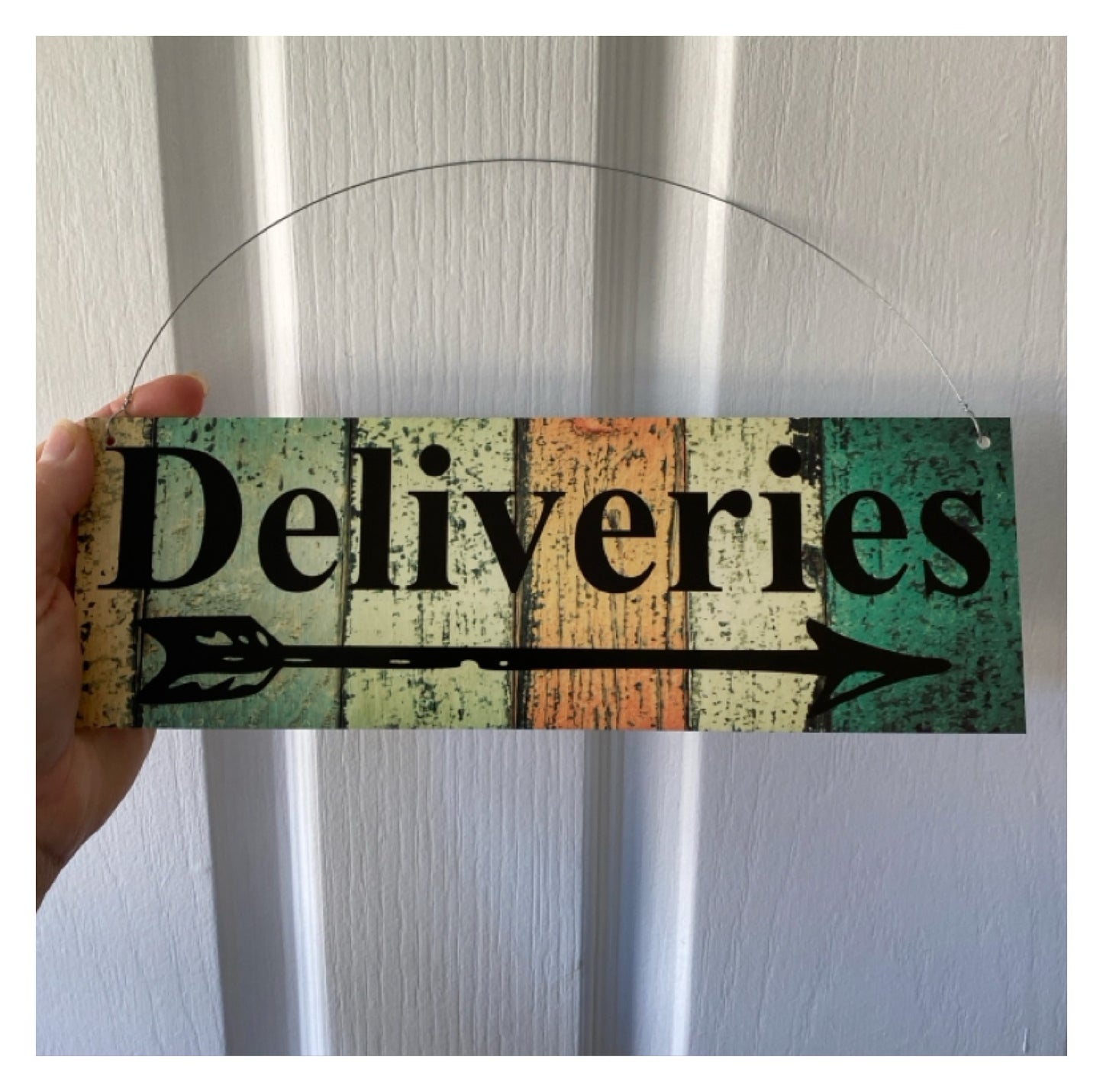Custom Personalised with Arrow Rustic Colour Sign