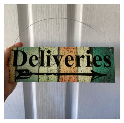 Custom Personalised with Arrow Rustic Colour Sign