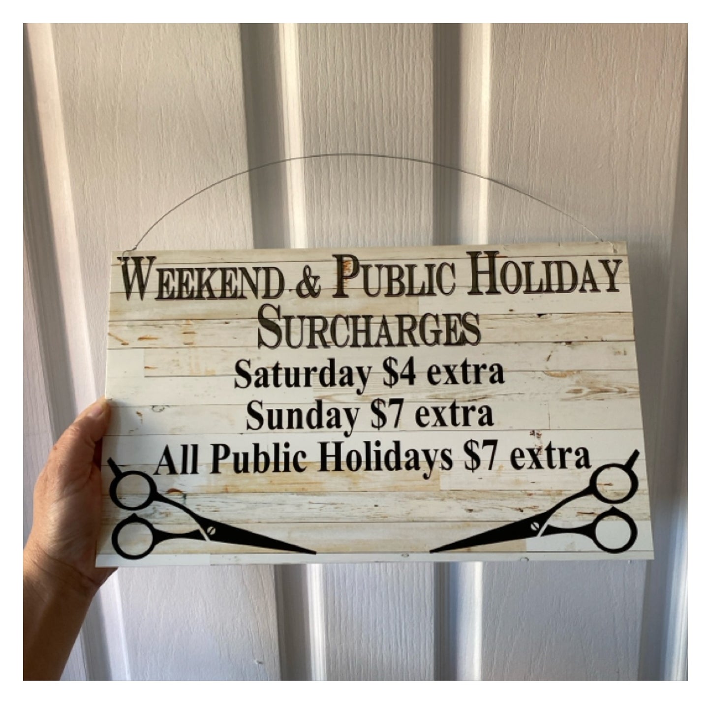Surcharges Custom Personalised Sign | Hairdresser Barber Tailor | Outdoor Aussie Made