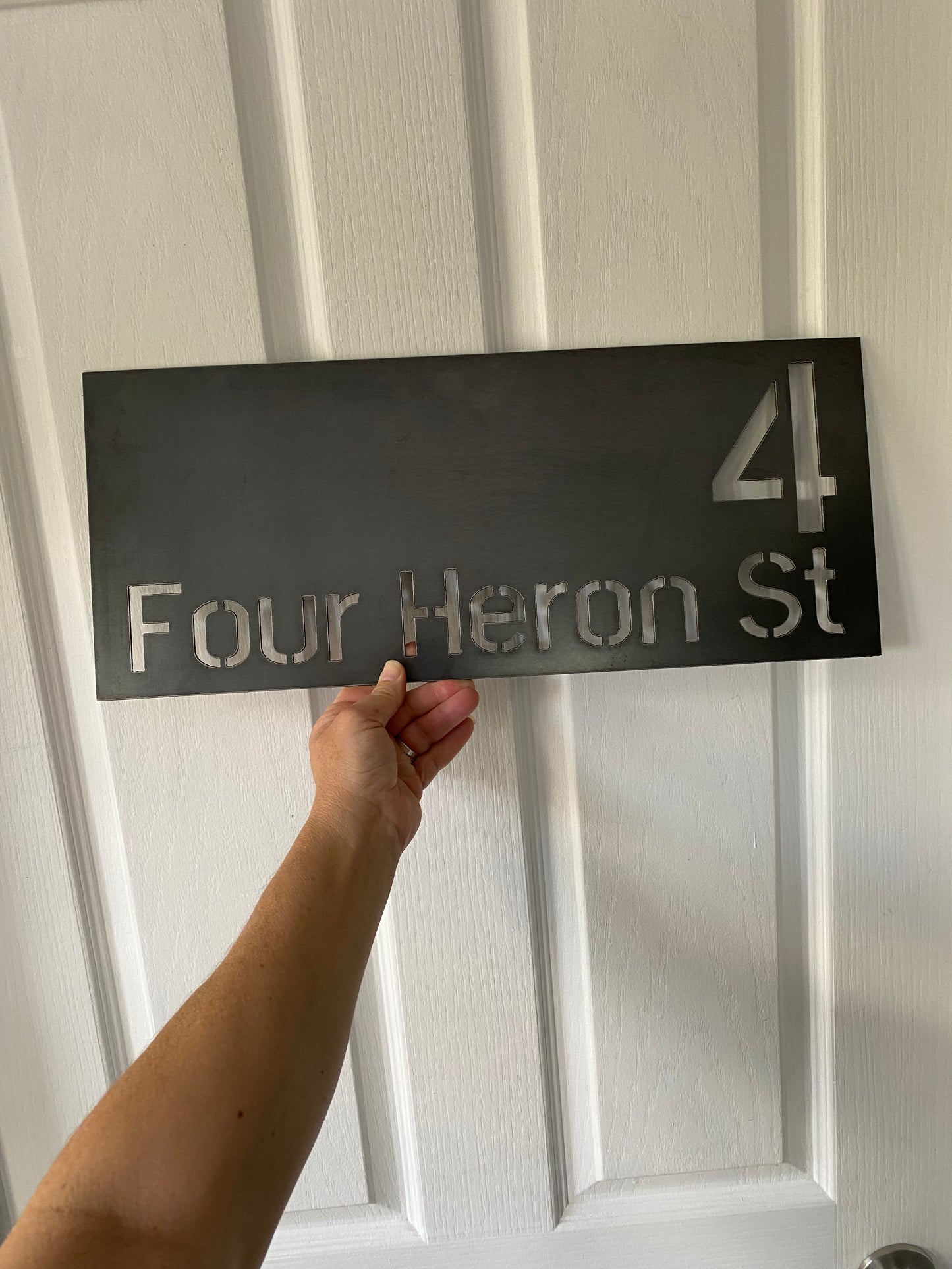Custom House Number Address Sign - Personalised Rusty Metal Steel Sign - Australian Made