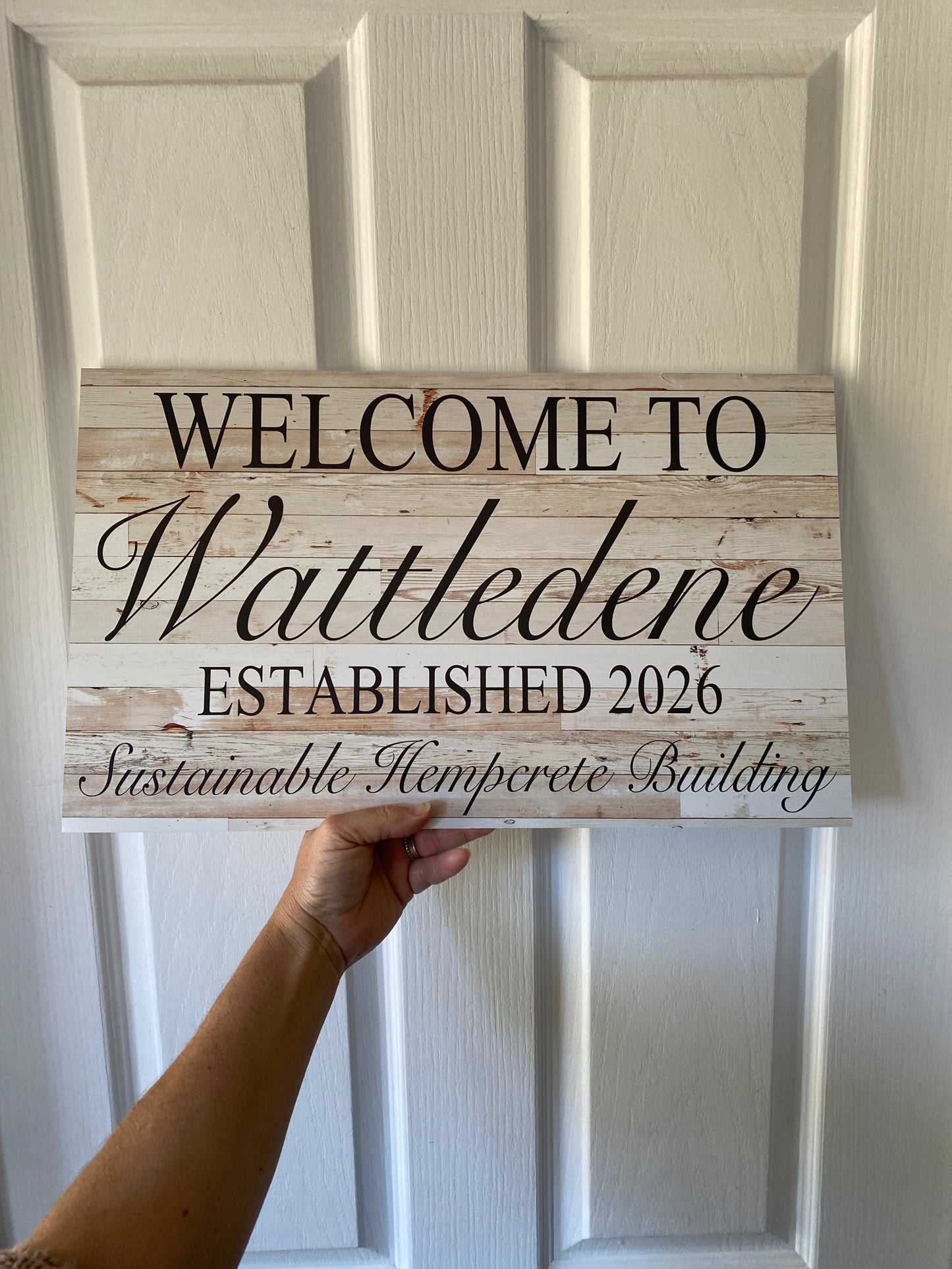 Welcome Timber Wood Look Personalised Custom Sign | Outdoor Acrylic Aussie Made
