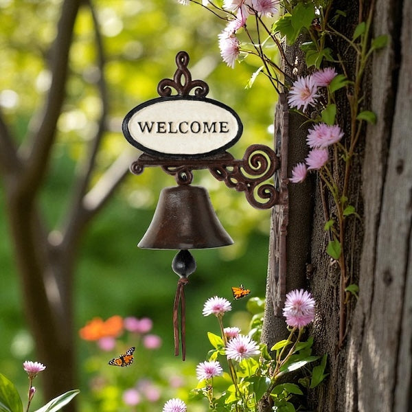 Doorbell Welcome Vintage Rustic Cast Iron