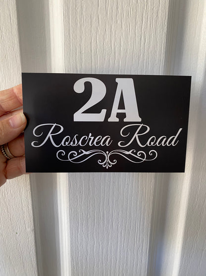 Personalised Street Number & Address Sign | Black Acrylic House Number Sign | Australian Made