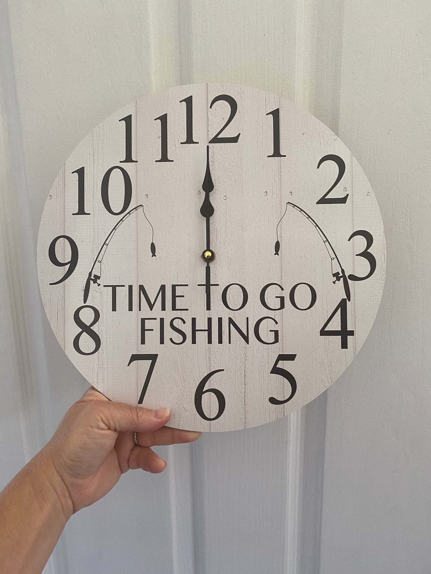 Gone Fishing Wall Clock Custom Personalised - Aussie Made