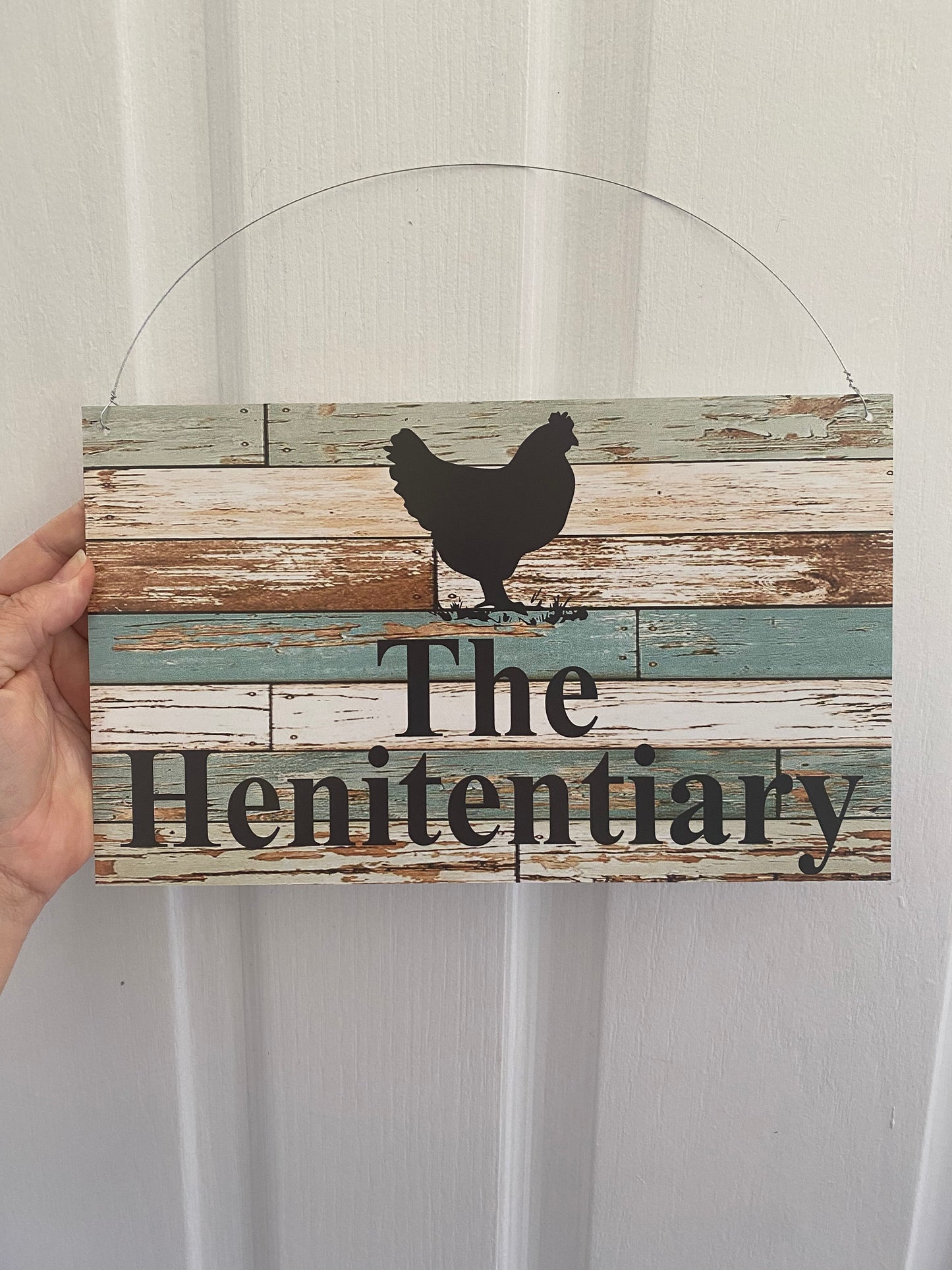 Chicken Coop Sign - Rustic Blue - Australian Made