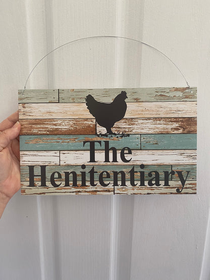 Chicken Coop Sign - Rustic Blue - Australian Made