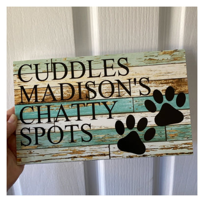 Dog Cat Paws Pet Blue Custom Sign