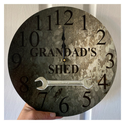 Shed & Man Cave Custom Personalised Wall Clock | Aussie Made 30cm 60cm