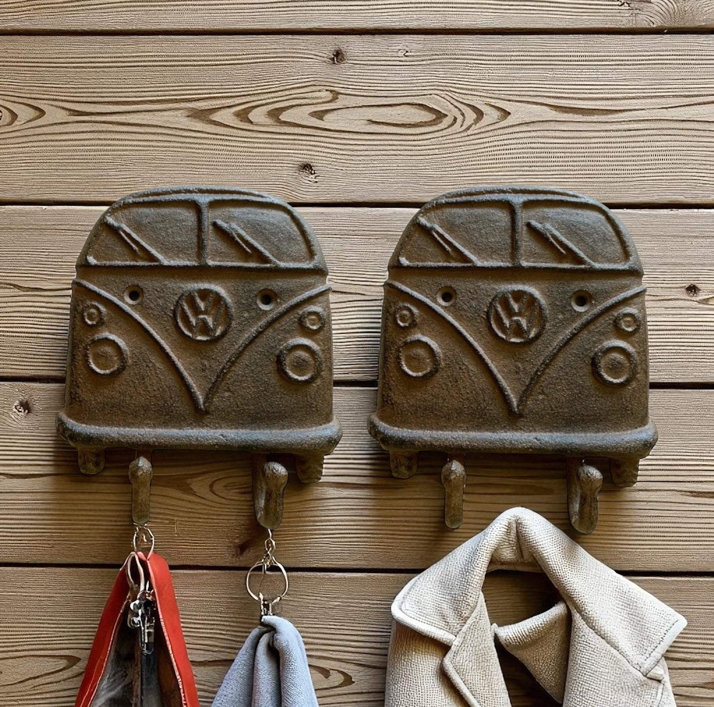 Kombi VW Hook Set of 2 Rustic Cast Iron