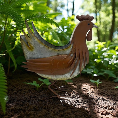 Planter Pot Rooster Chicken Rustic Garden Country