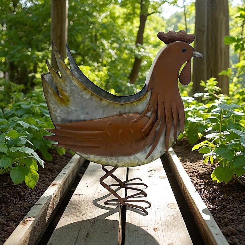 Planter Pot Rooster Chicken Rustic Garden Country