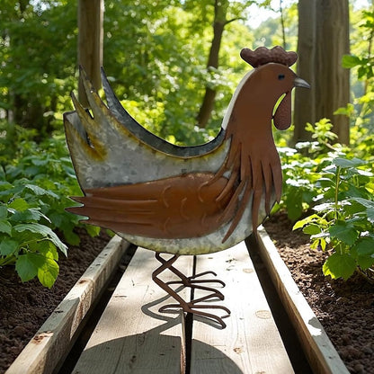 Planter Pot Rooster Chicken Rustic Garden Country