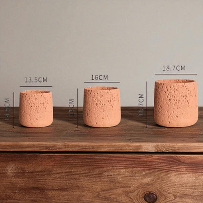 Pot Planter Flower Rustic Garden Concrete Stone Style