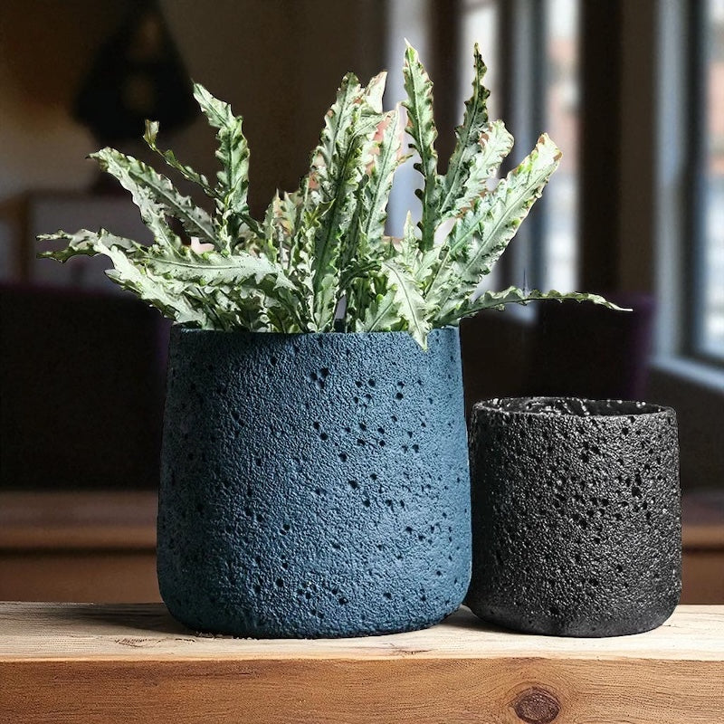 Pot Planter Flower Rustic Garden Concrete Stone Style