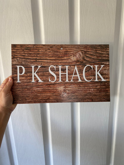 Custom Sign Personalised - Dark Wood Timber Look - Australian Made