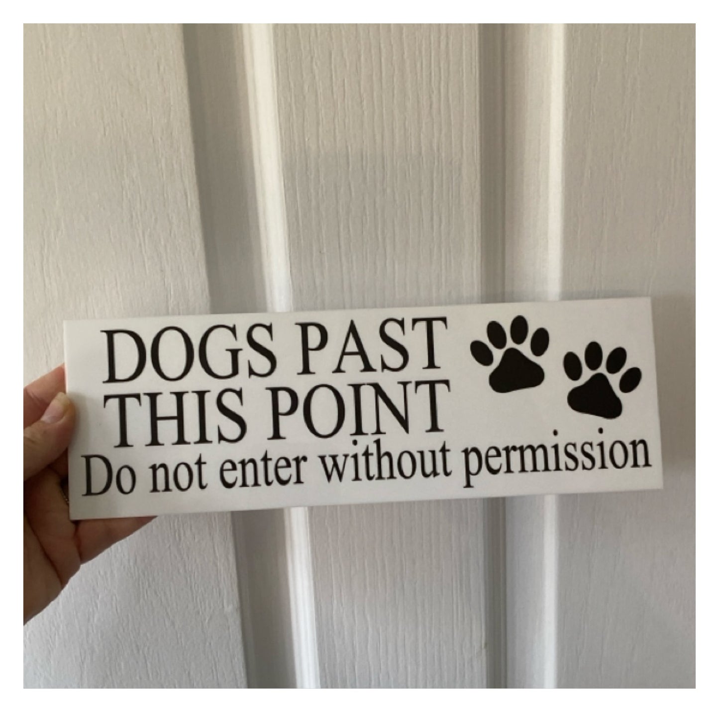 Paw White Pet Cat Dog Personalised Custom Sign