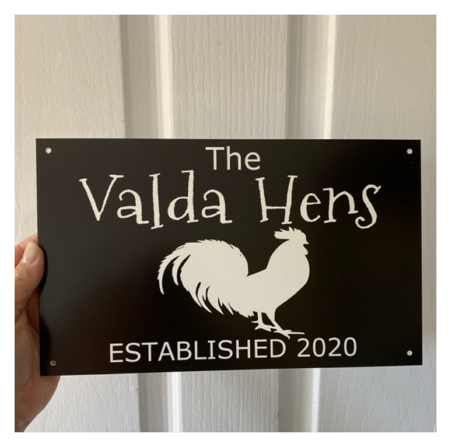 Rooster Chicken The Coop Personalised Custom Sign
