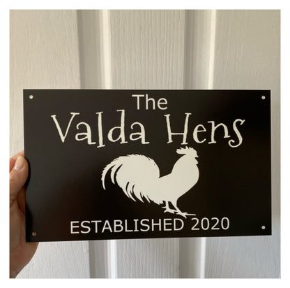 Rooster Chicken The Coop Personalised Custom Sign