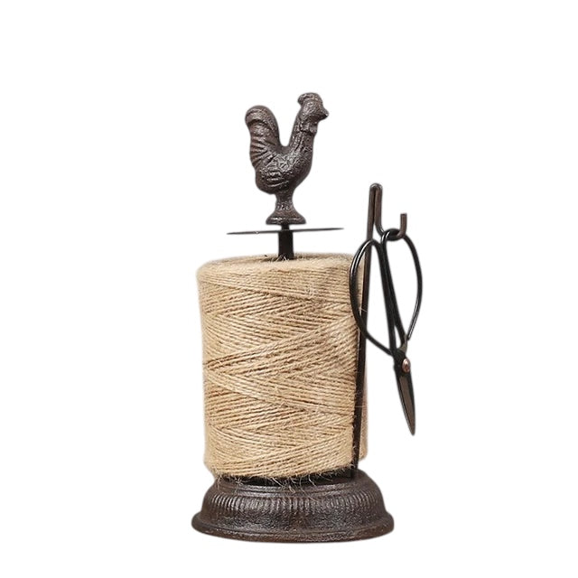 String Holder Cast Iron Rustic Garden Rooster