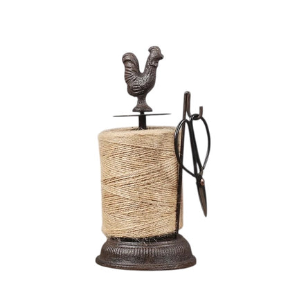 String Holder Cast Iron Rustic Garden Rooster
