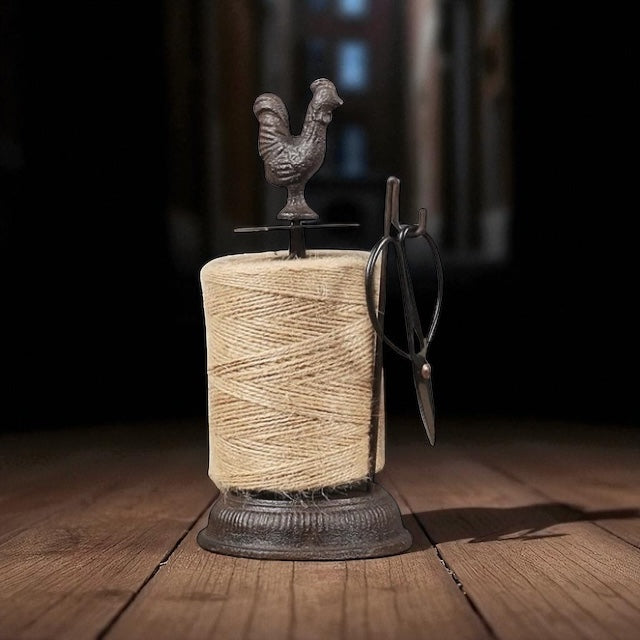 String Holder Cast Iron Rustic Garden Rooster