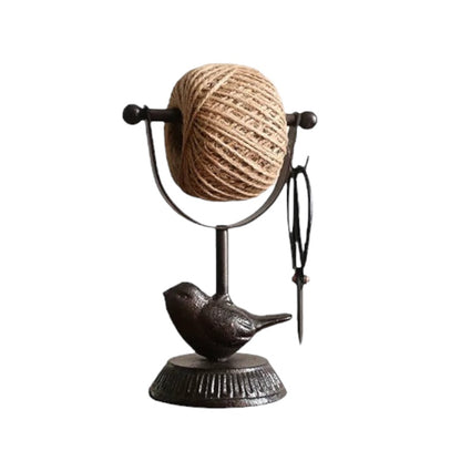 String Holder Cast Iron Rustic Garden Bird
