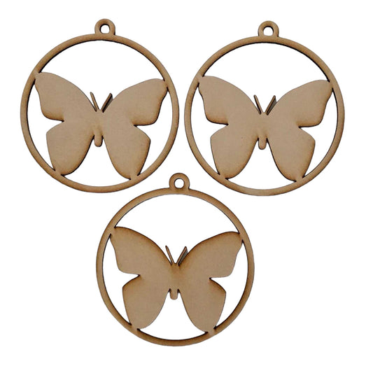 Butterfly Hanging Decoration x 3 DIY MDF Timber Art - The Renmy Store Homewares & Gifts 