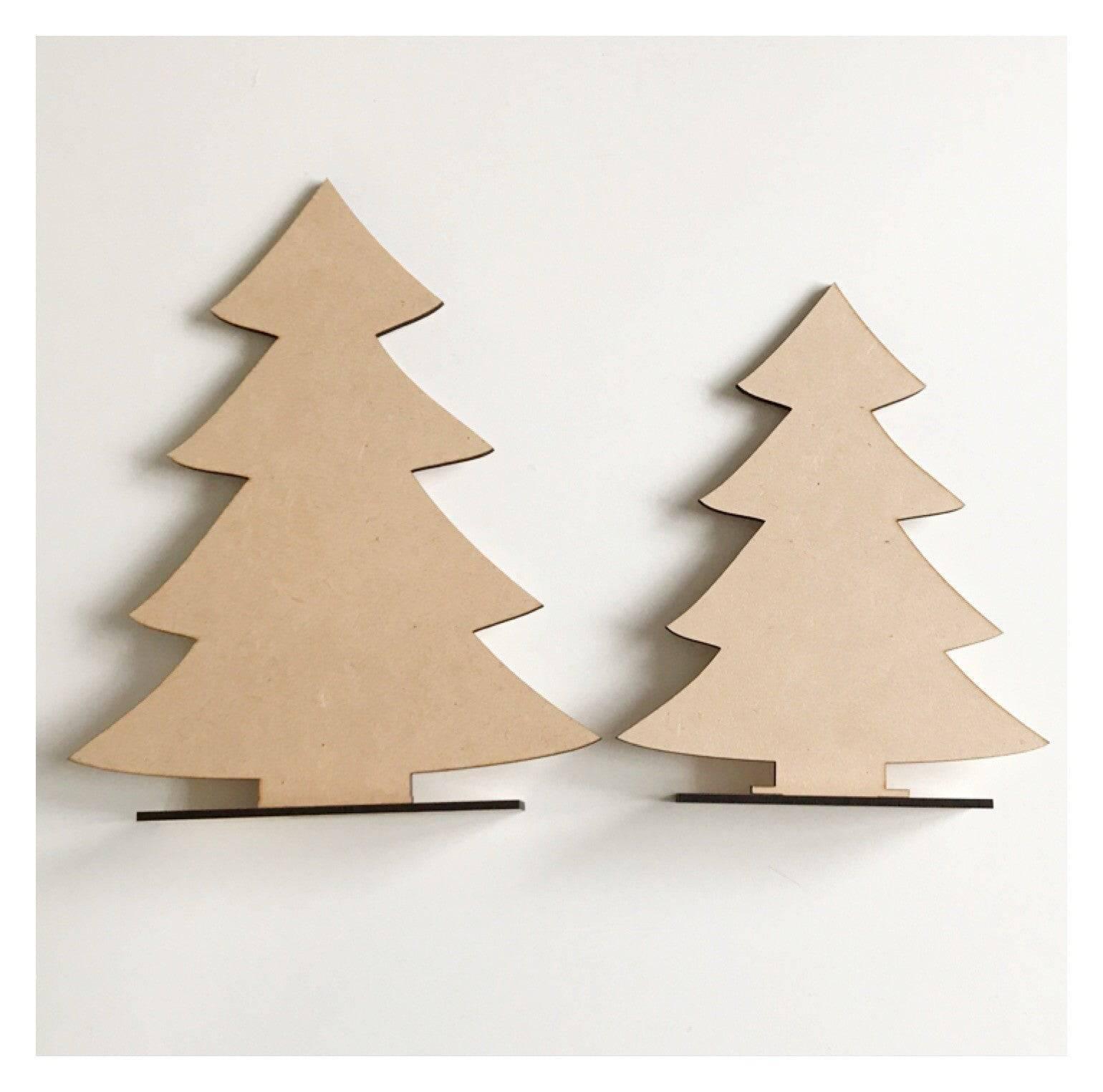 Tree Trees x2 Standing Raw MDF Wooden DIY Craft - The Renmy Store Homewares & Gifts 