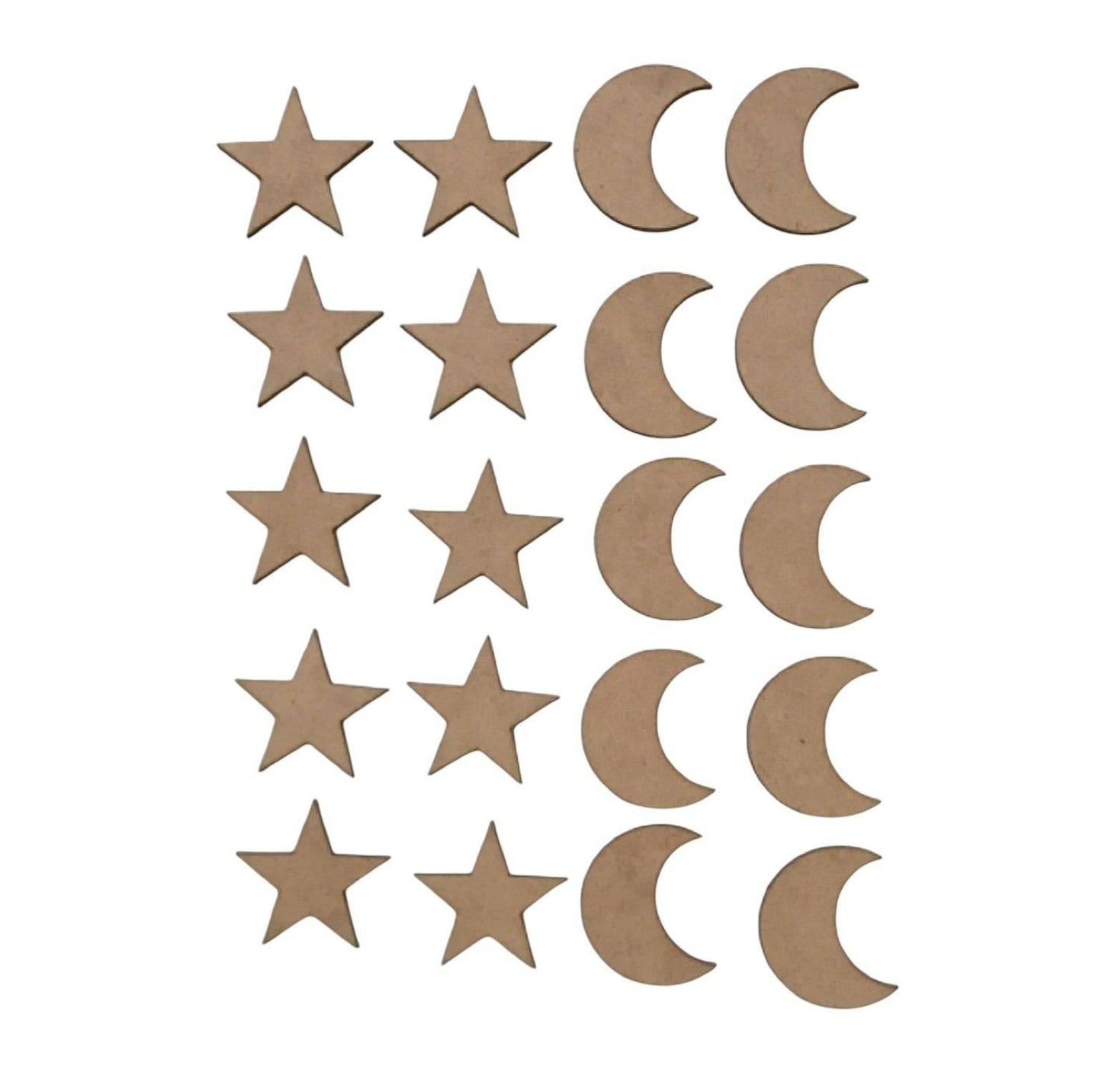 Star & Moon Art DIY Raw MDF Timber Wood Kids Children - The Renmy Store Homewares & Gifts 