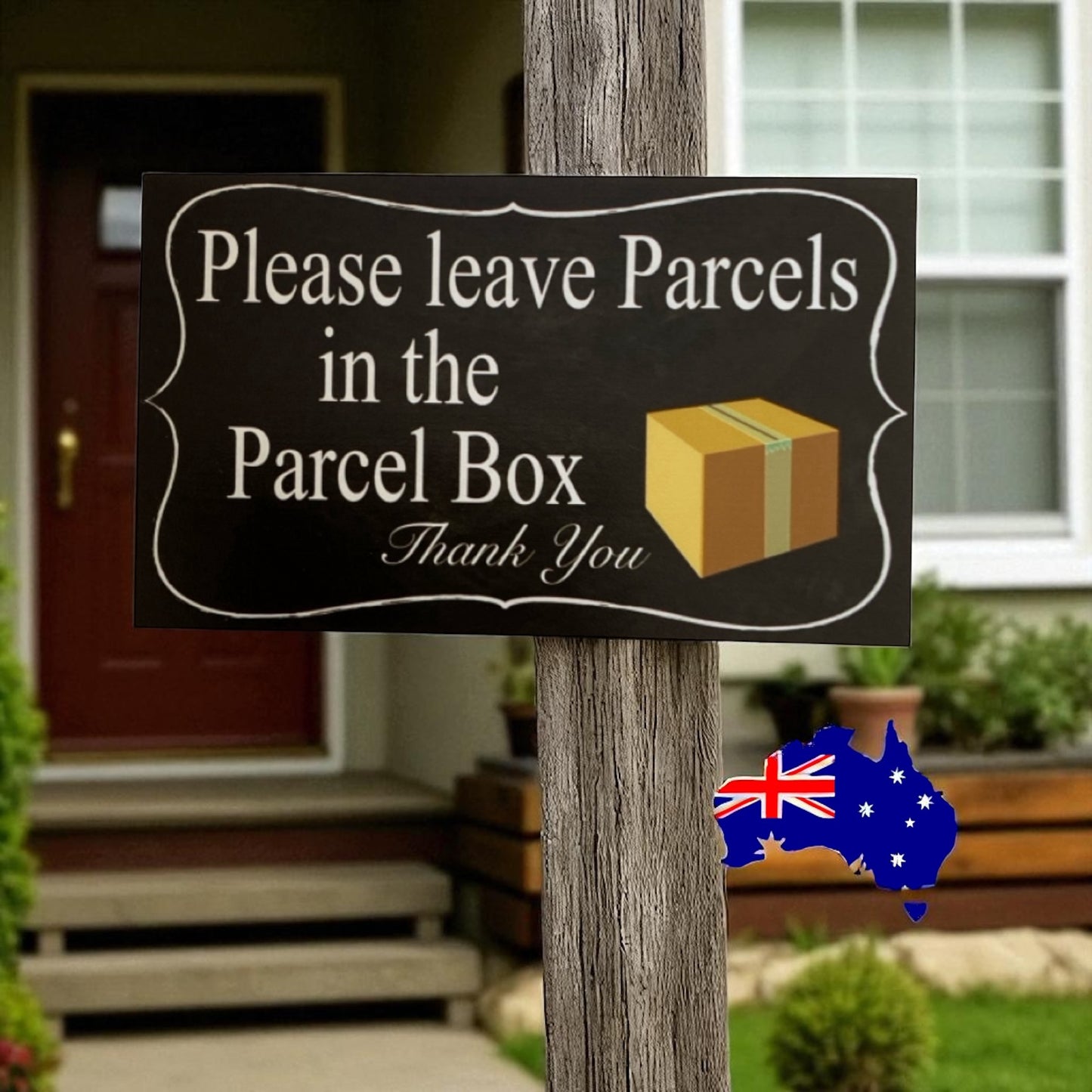Leave Parcel Mail In Box Courier Delivery Driver Sign