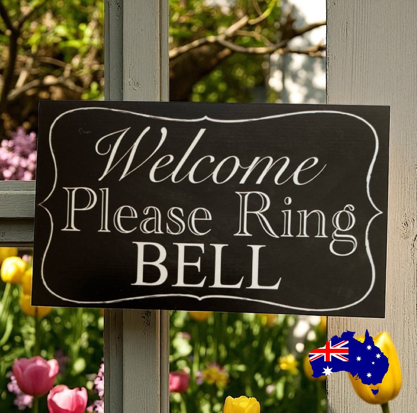 Welcome Please Ring Bell Vintage Sign