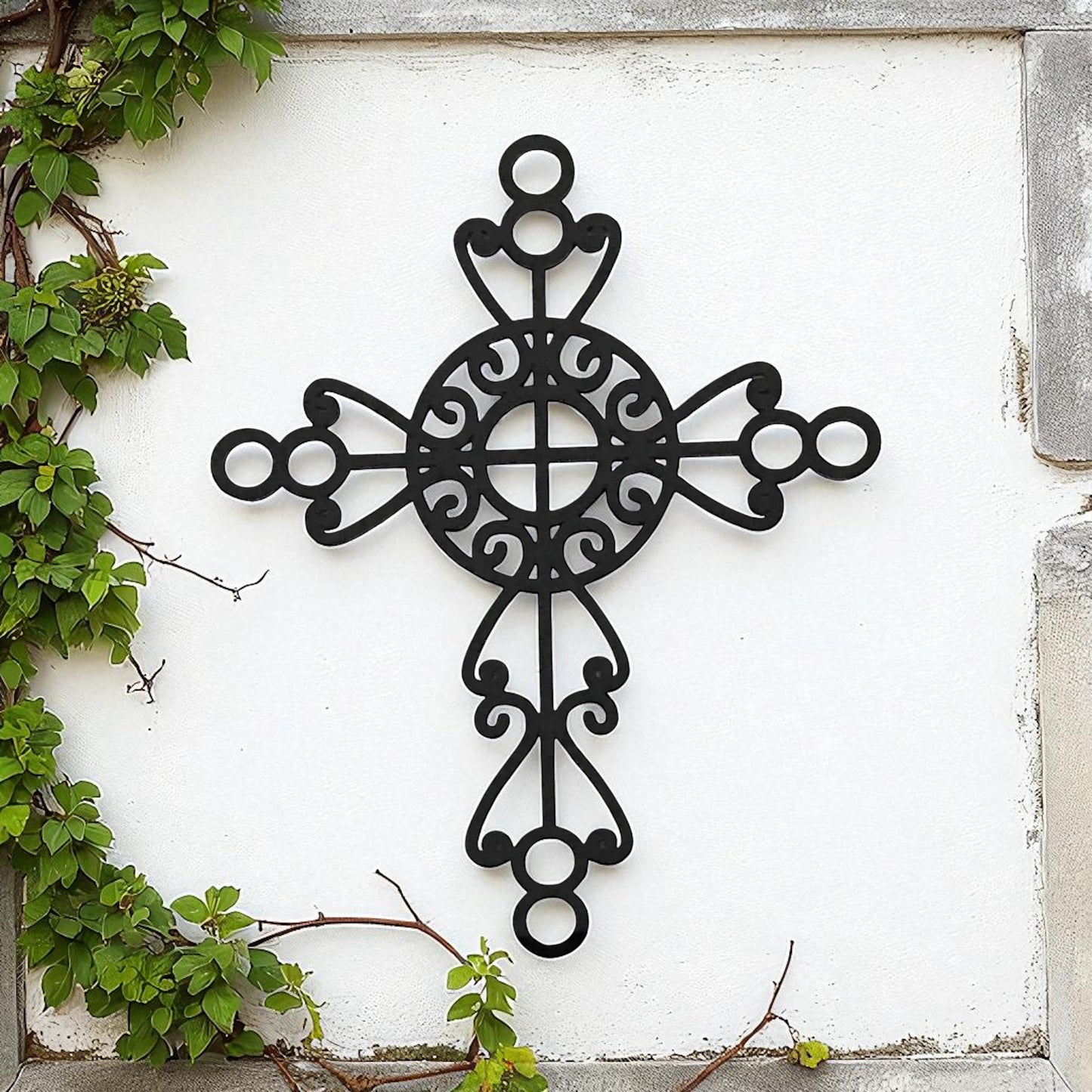 Cross Boho Black Decorative Plastic Acrylic Decor