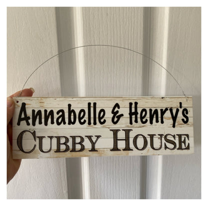Cubby House Custom Personalised Kids Name Sign