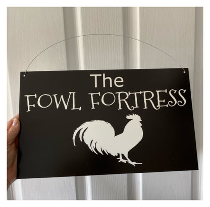 Rooster Chicken The Coop Personalised Custom Sign
