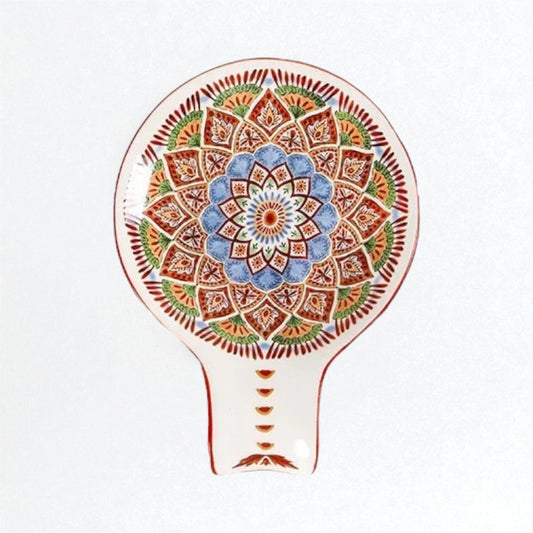 Spoon Rest Hand Painted Ceramic Mandala