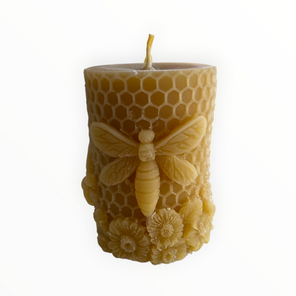 Bee Hook & Pure Beeswax Candle Gift Set — Rustic Cast Iron